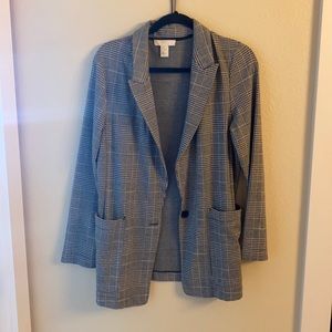 H&M black plaid blazer